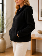 Ladies Black Faux Fur Zip Jacket - StylePhase SA