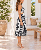 Ladies Black Floral Cut Out Detail Dress - StylePhase SA