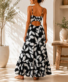 Ladies Black Floral Cut Out Maxi Dress - StylePhase SA