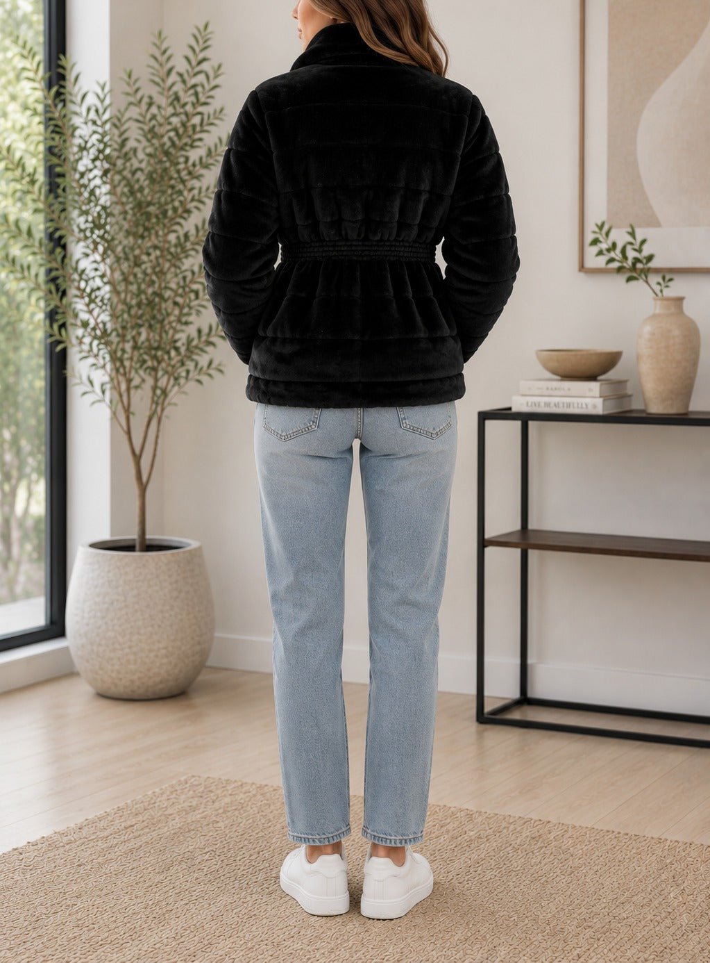 Ladies Black Fur Jacket - StylePhase SA