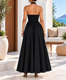 Ladies Black Halter Neck Maxi Dress - StylePhase SA