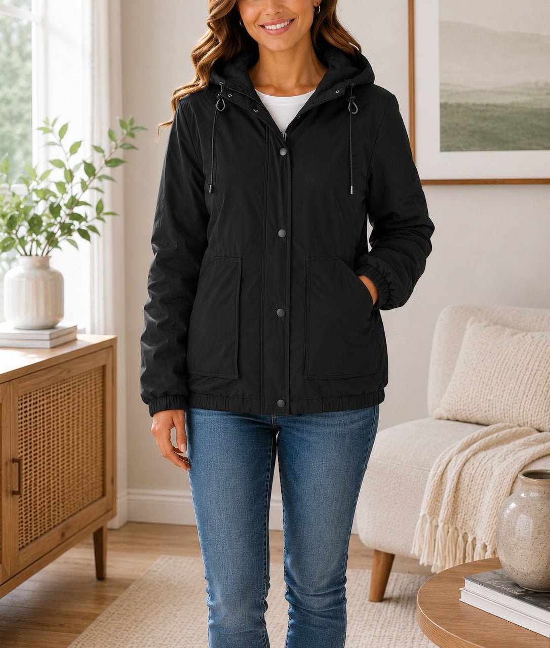 Ladies Black Hoody jacket - StylePhase SA