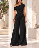 Ladies Black Off Shoulder Pants Two Piece Set - StylePhase SA