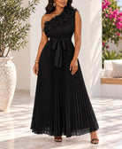 Ladies Black Pleated Off Shoulder Dress - StylePhase SA