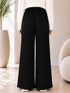 Ladies Black Pleated Wide Leg Pants - StylePhase SA