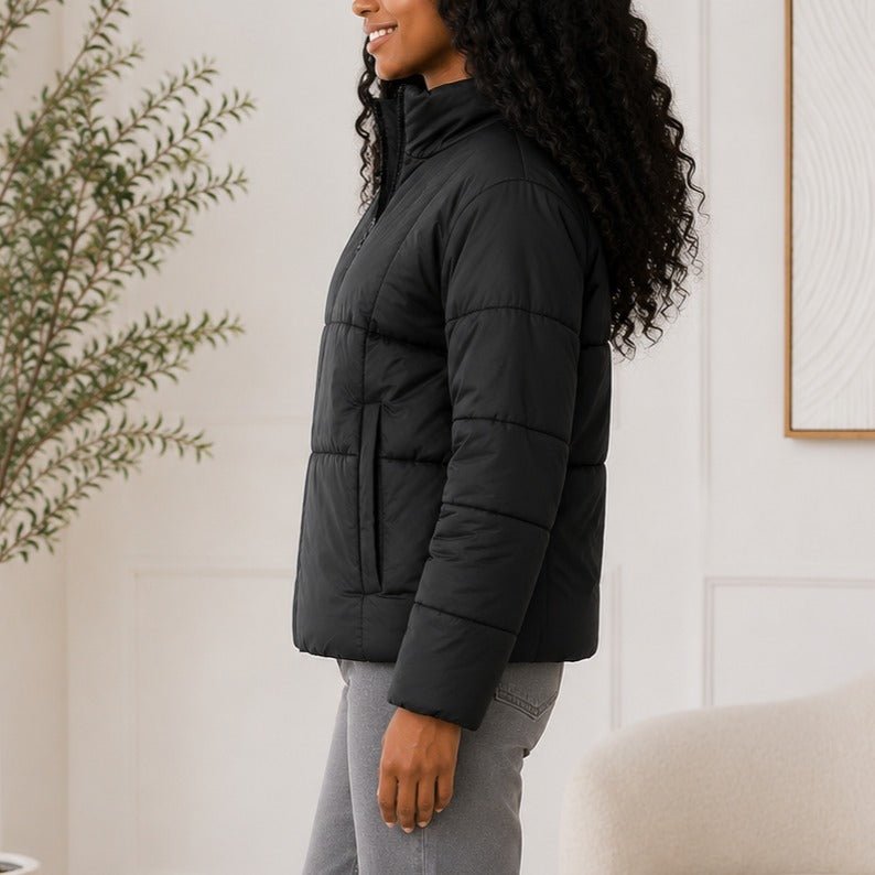 Ladies Black Puffer Jacket - StylePhase SA
