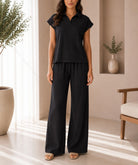 Ladies Black Textured Two-piece New Feeling Set - StylePhase SA