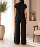 Ladies Black Textured Two-piece New Feeling Set - StylePhase SA