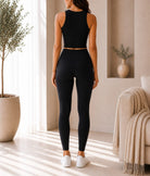 Ladies Black Two-Piece Activewear Set - StylePhase SA