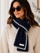 Ladies Black Whipstitch Scarf - StylePhase SA