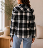 Ladies Black White Buffalo Check Flannel Shirt - StylePhase SA