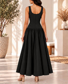 Ladies Black Zip Back Button Front Dress - StylePhase SA