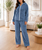 Ladies Blue Plush Tracksuit - StylePhase SA