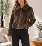 Ladies Brown Fur Crop Jacket - StylePhase SA