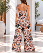 Ladies Brown Paisley Print Tie Strap Jumpsuit - StylePhase SA