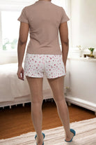 Ladies Brown Pj Set Rib Knit - Never Stop Dreaming - StylePhase SA