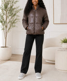 Ladies Brown Puffer Jacket - StylePhase SA
