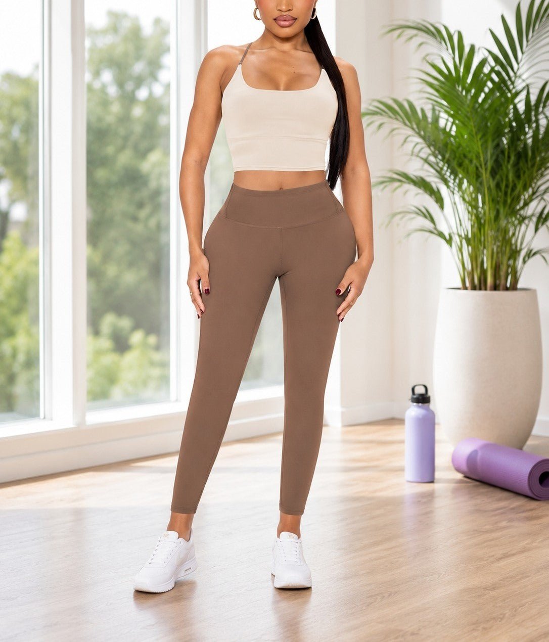 Ladies Brown Strappy Activewear New Feeling Set - StylePhase SA