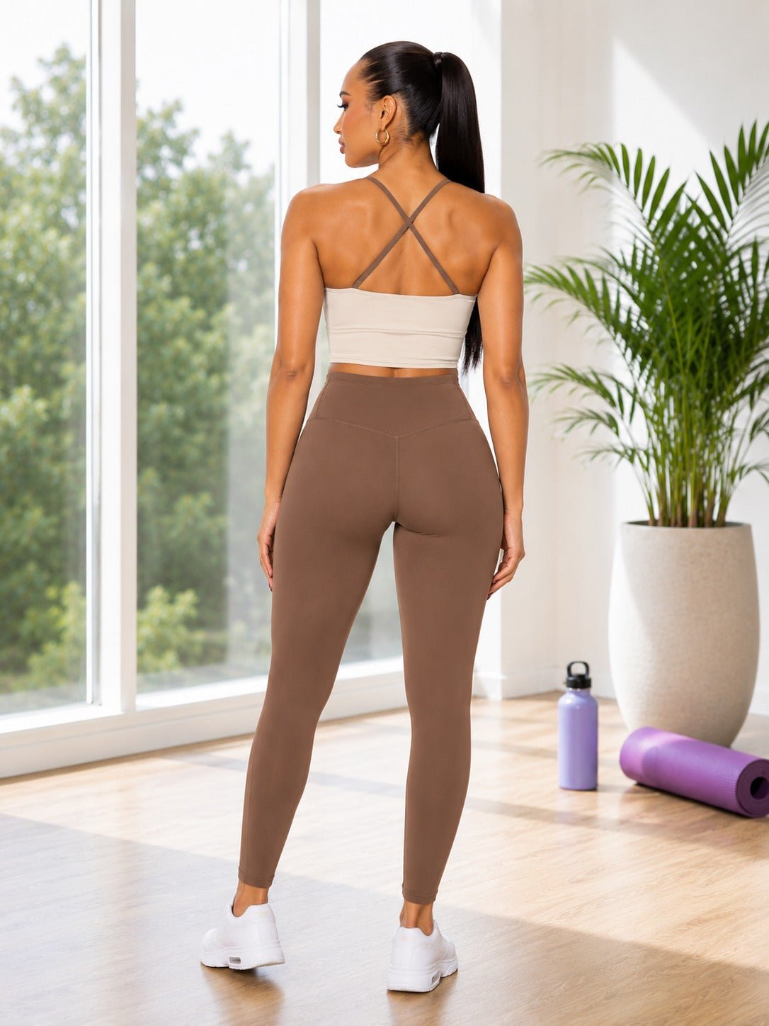 Ladies Brown Strappy Activewear New Feeling Set - StylePhase SA