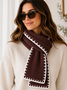 Ladies Brown Whipstitch Scarf - StylePhase SA
