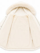 Ladies Cream Faux Fur Trim Hoody Jacket - StylePhase SA
