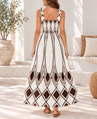 Ladies Cream Tie Strap Maxi Tier Dress - StylePhase SA