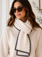 Ladies Cream Whipstitch Scarf - StylePhase SA
