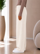 Ladies Cream Wide Leg Drawstring Sweatpants - StylePhase SA