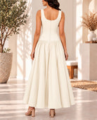 Ladies Cream Zip Back Button Front Dress - StylePhase SA