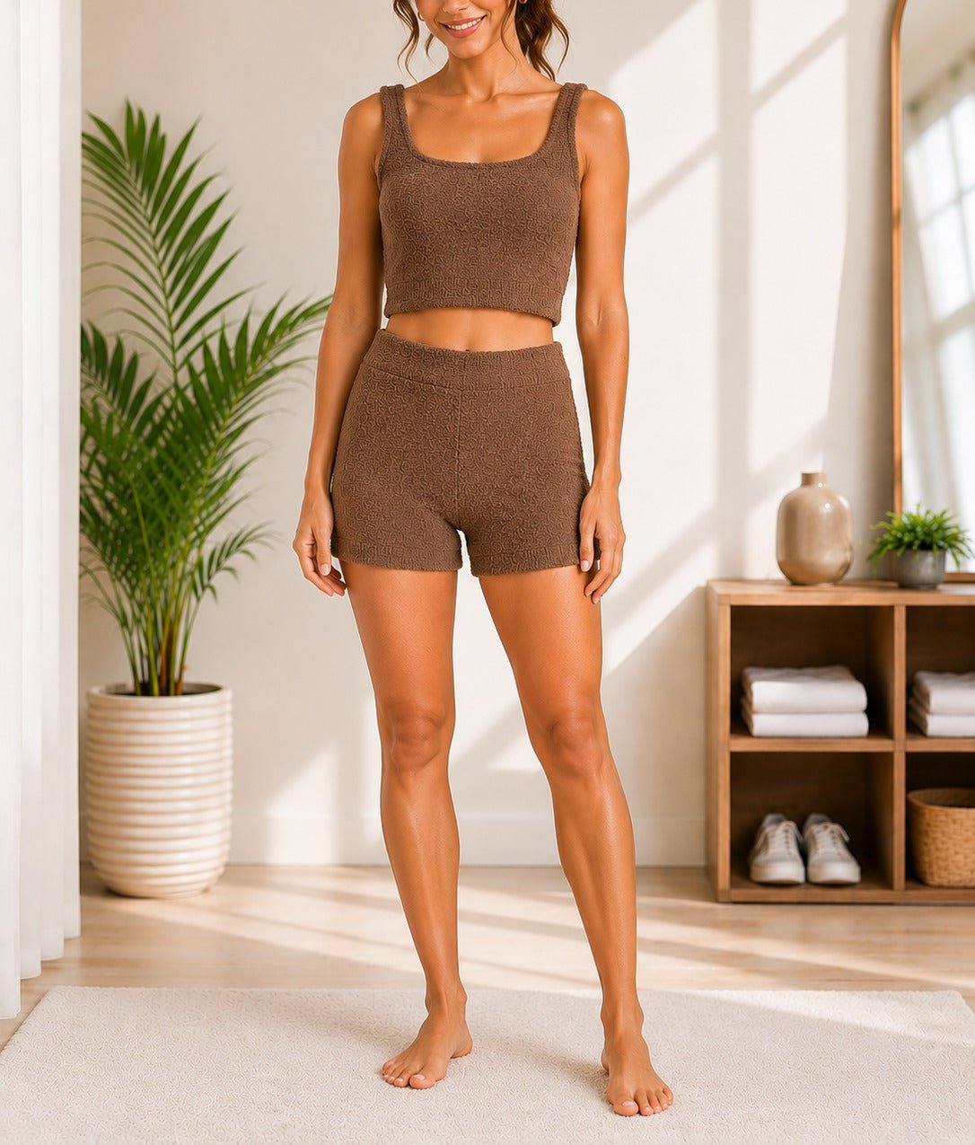 Ladies Dark Brown Fur Two Piece Set - StylePhase SA