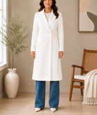 Ladies Double Breast Melton Coat -Cream - StylePhase SA
