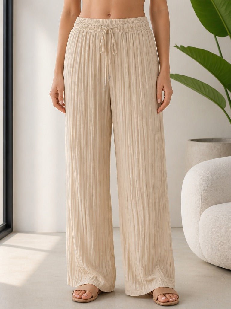 Ladies Draw String Pants-Beige - StylePhase SA