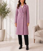 Ladies Dusty Pink Double Breast Melton Coat - StylePhase SA