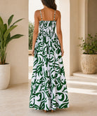 Ladies Green And White Patterned Maxi Dress - StylePhase SA