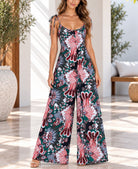 Ladies Green Paisley Print Tie Strap Jumpsuit - StylePhase SA