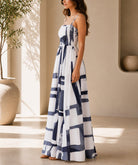 Ladies Grey And White Strappy Maxi Dress - StylePhase SA