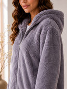 Ladies Grey Faux Fur Zip Hoody Jacket - StylePhase SA