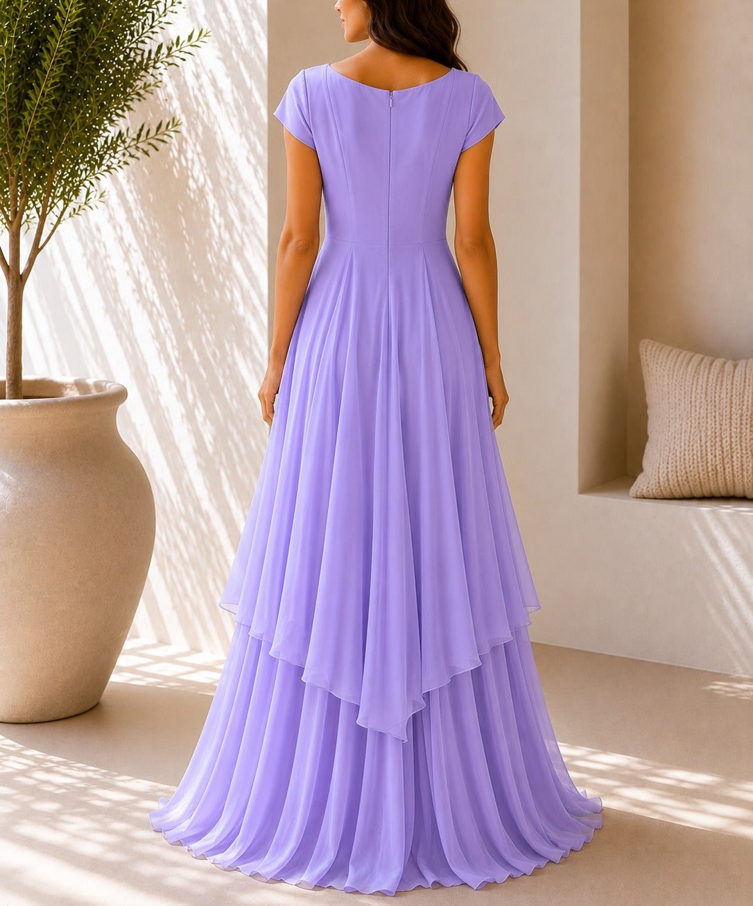 Ladies Lavender Layered Maxi Dress - StylePhase SA