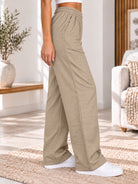 Ladies Light Brown Elastic Waist Pants - StylePhase SA