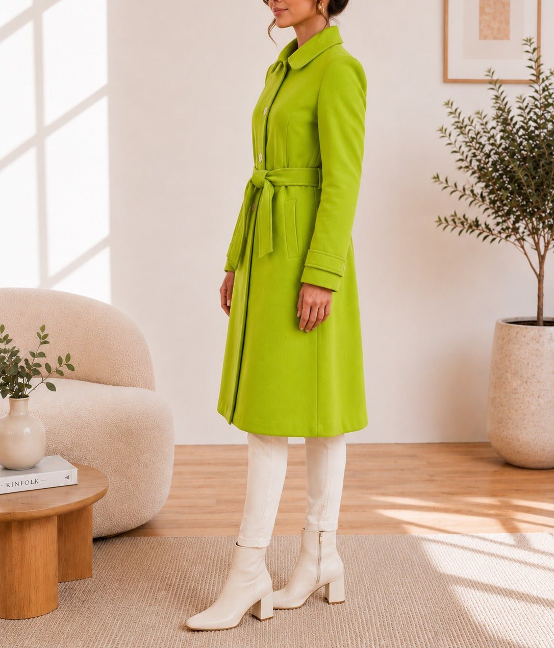 Ladies Lime Collar Coat - StylePhase SA