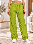 Ladies Lime Elastic Waist Pants - StylePhase SA