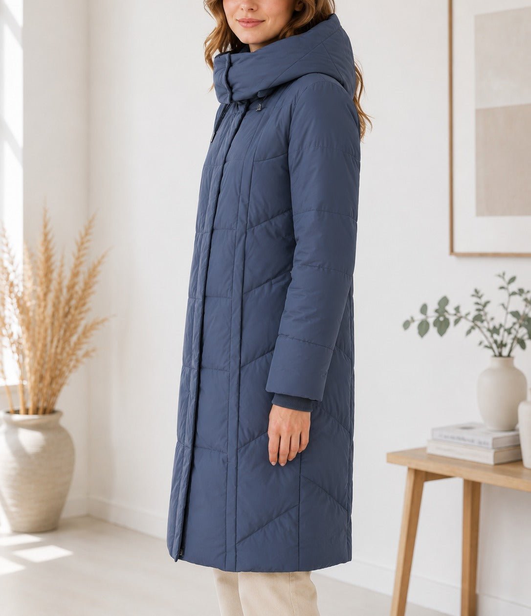 Ladies Longline Detachable Hoody Jacket - Grey - StylePhase SA