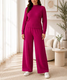 Ladies Magenta Jersey Rib Two-Piece Set -New Feeling - StylePhase SA