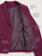 Ladies Maroon Two Button Lined Slim Fit Blazer - StylePhase SA