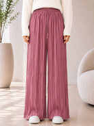 Ladies Mink Pleated Wide Leg Pants - StylePhase SA