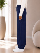 Ladies Navy Drawstring Cargo Pants - StylePhase SA