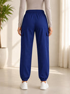 Ladies Navy Mid-Rise Drawstring Cargo Jogger - StylePhase SA
