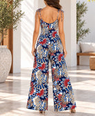 Ladies Navy Paisley Print Tie Strap Jumpsuit - StylePhase SA