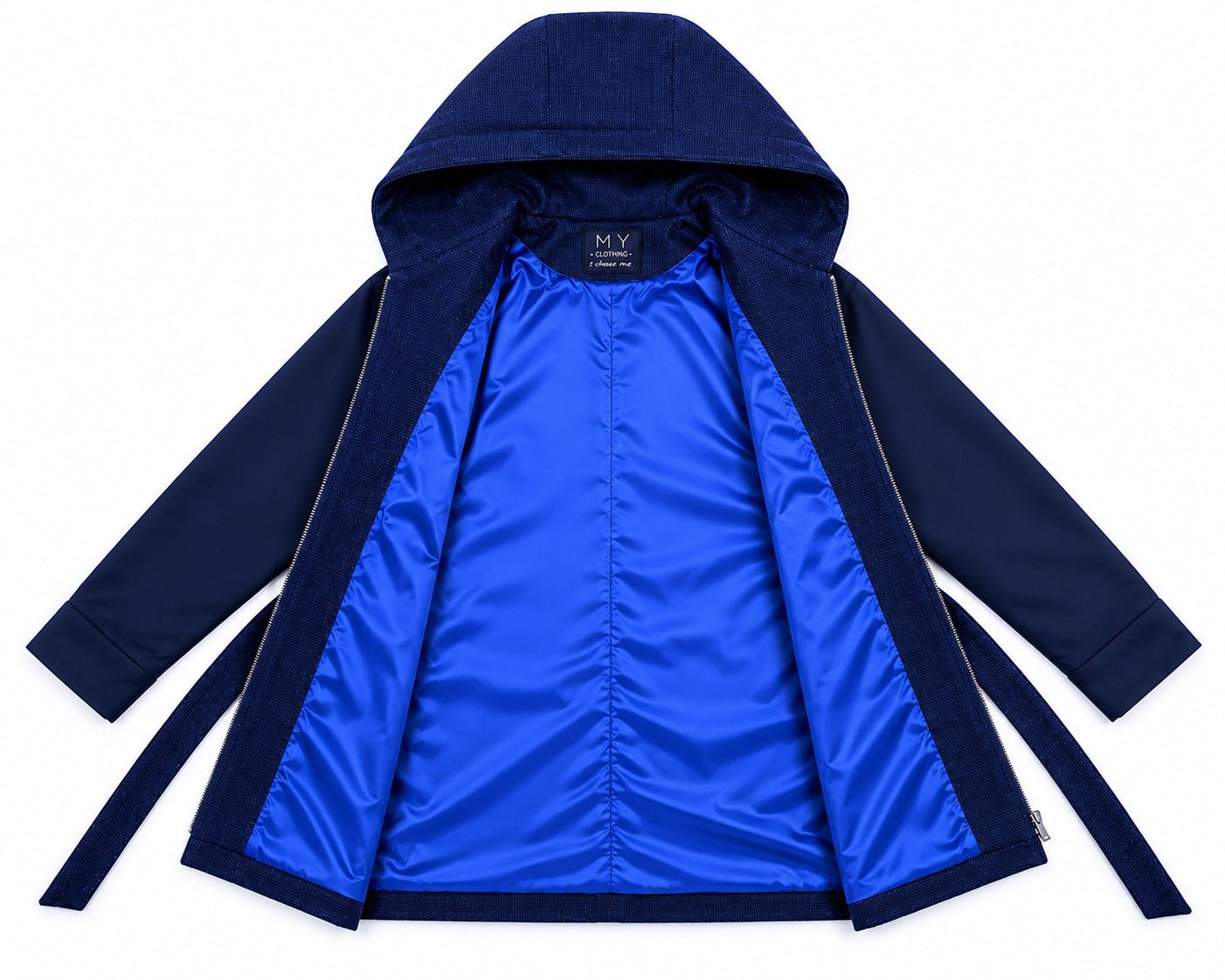 Ladies Navy Wool Blend Zip Jacket - StylePhase SA