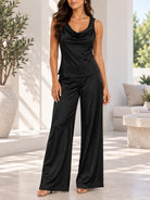 Ladies New Feeling Black Belted Pants Set - StylePhase SA